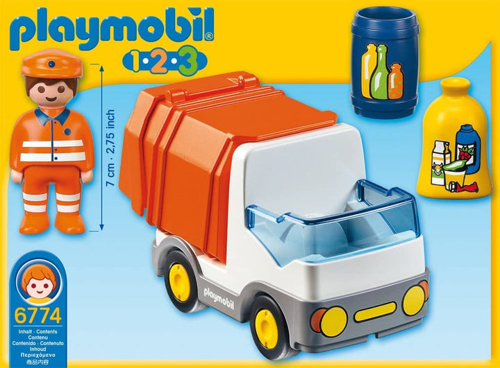 Playmobil 6774 1.2.3 Camion della raccolta differenziata con funzione di smistamento