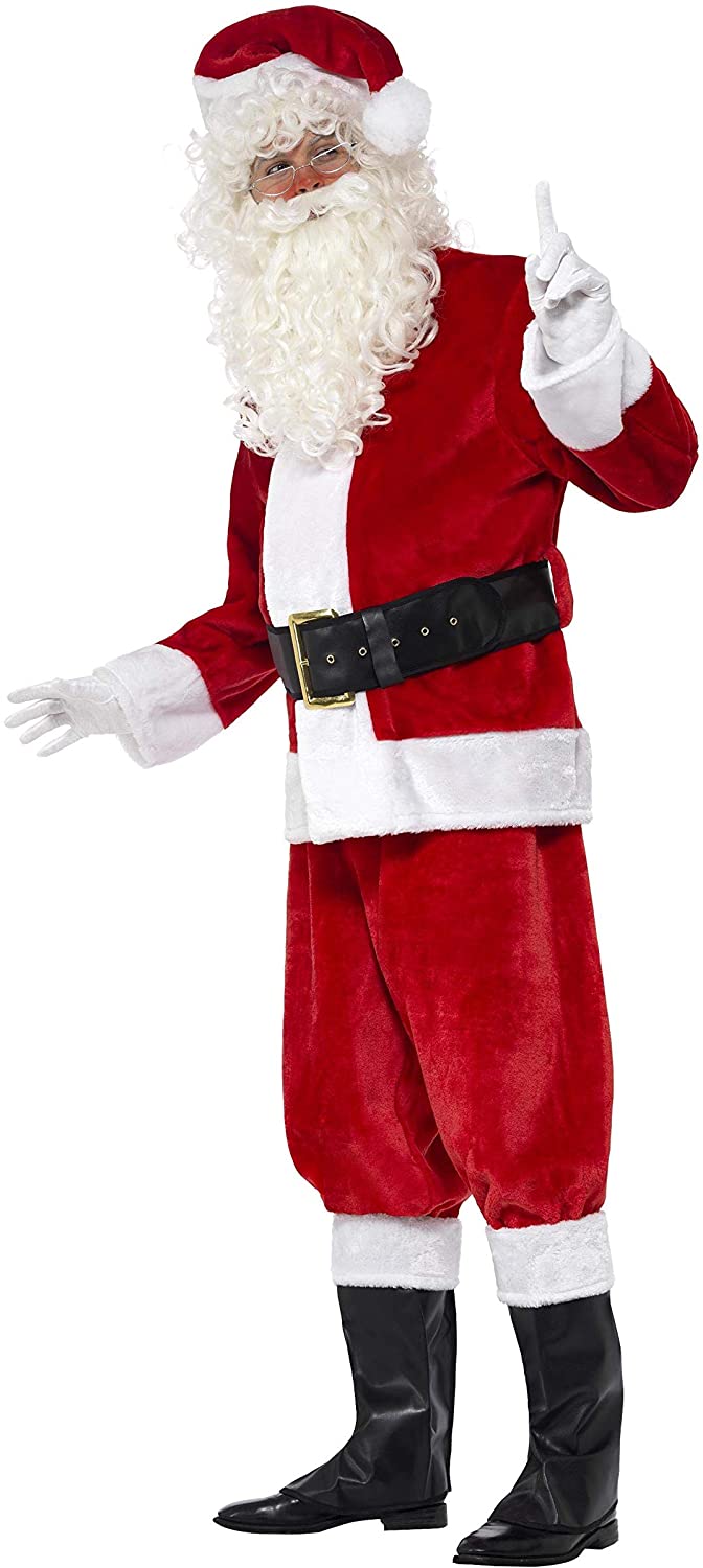 Plüsch-Weihnachtsmann-Anzug-Kostüm für Herren (Weihnachten) (US)
