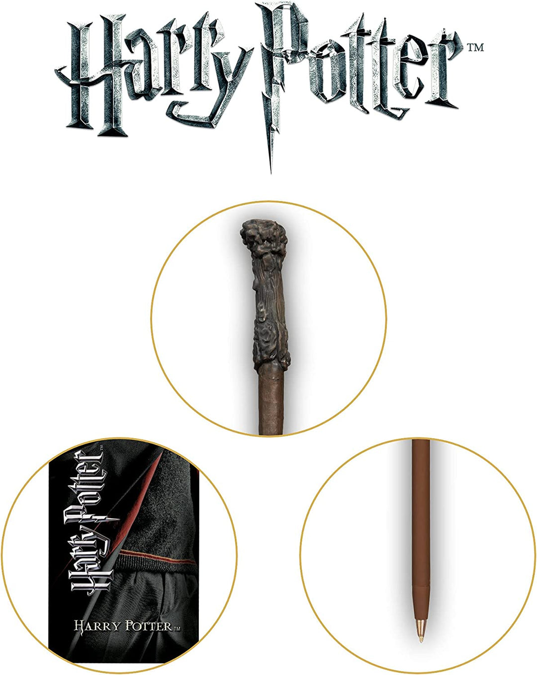 The Noble Collection Harry Potter Harry&#39;s Wand Pen et marque-page 9 po (23 cm) Pack de papeterie