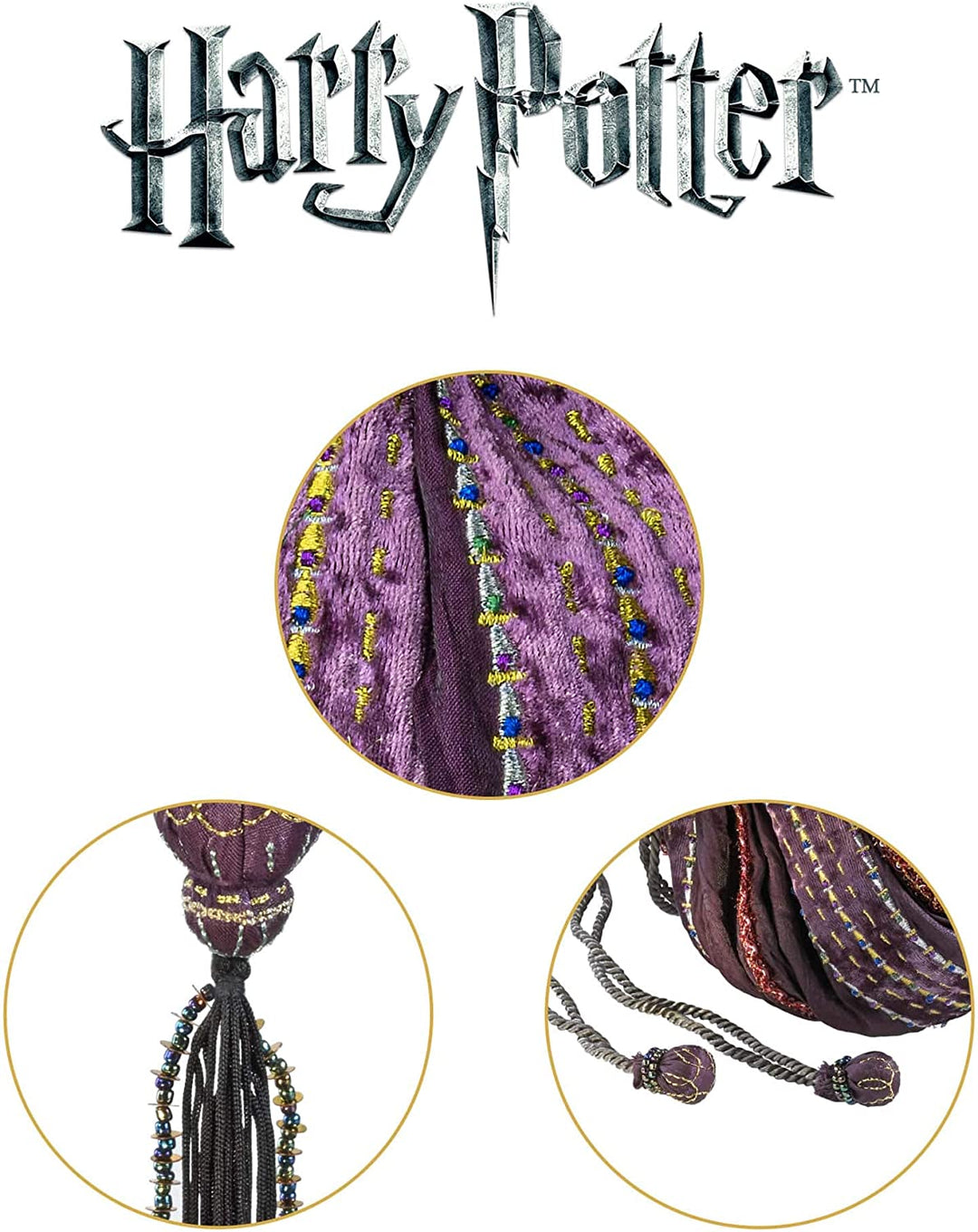 The Noble Collection Hermine Granger Tasche – 8 Zoll (20 cm) kleine lila Hermine Tasche – Offiziell lizenziertes Harry-Potter-Filmset-Filmspielzeug – Geschenke für Familie, Freunde und Harry-Potter-Fans
