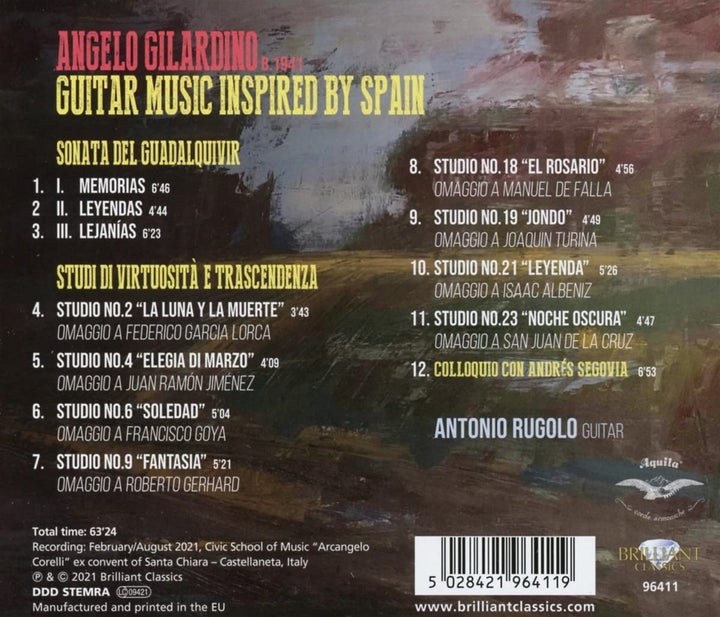 Antonio Rugolo - Gilardino: Guitar Music Inspired by Spain [Audio CD]