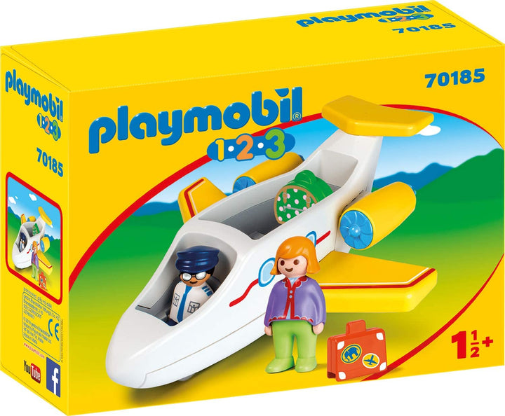 Playmobil 70185 1.2.3 Avion avec Passager pour Enfants 18 Mois+