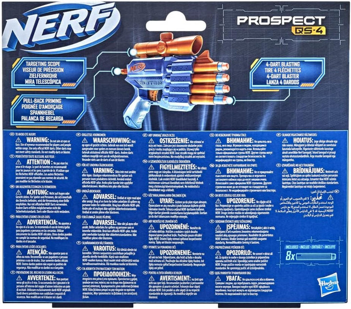 Nerf Elite 2.0 Prospect QS-4 Blaster, 8 Official Nerf Elite Darts, 4-Dart Blasting