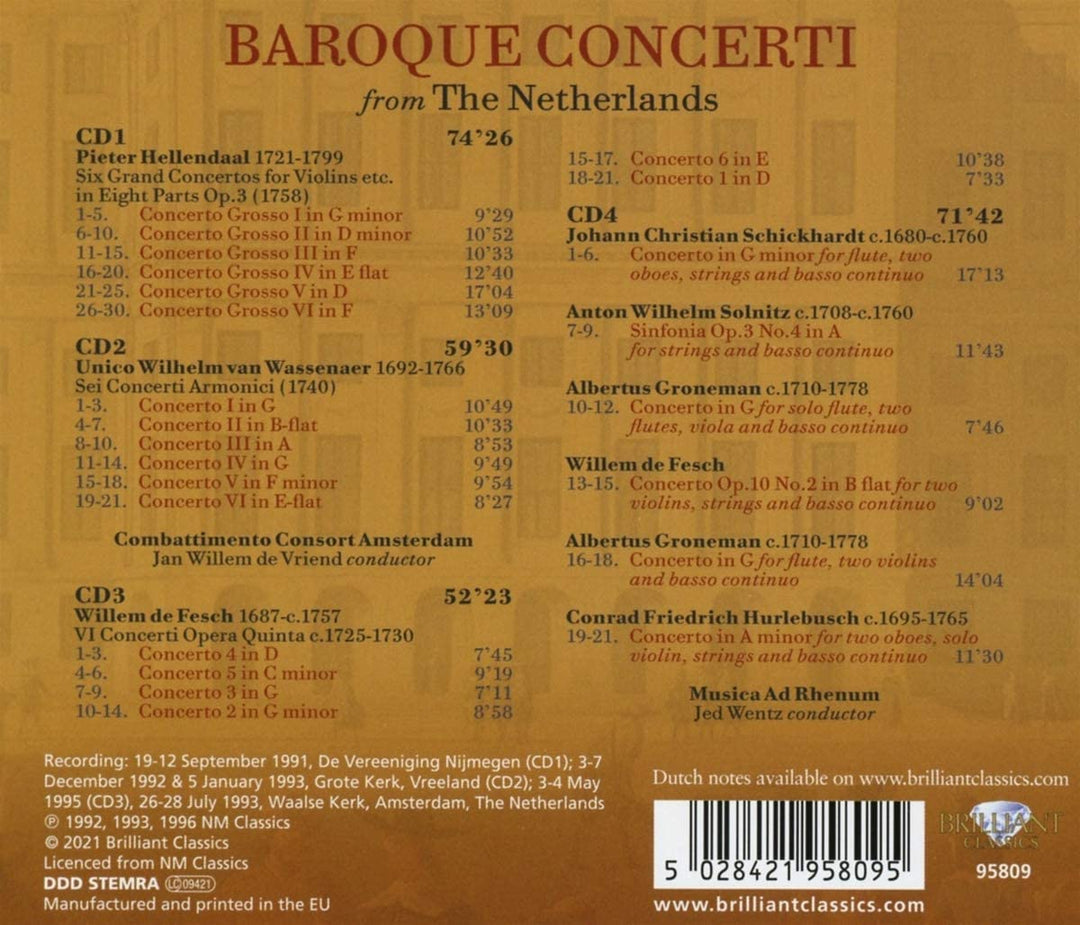 Barockkonzerte aus den Niederlanden [Audio-CD]