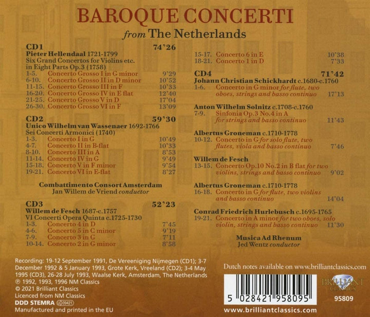 Baroque Concerti from The Netherlands [Audio CD]