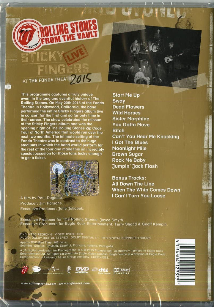 The Rolling Stones - From The Vaults: Sticky Fingers Live at the Fonda Theatre [2017] [DVD]
