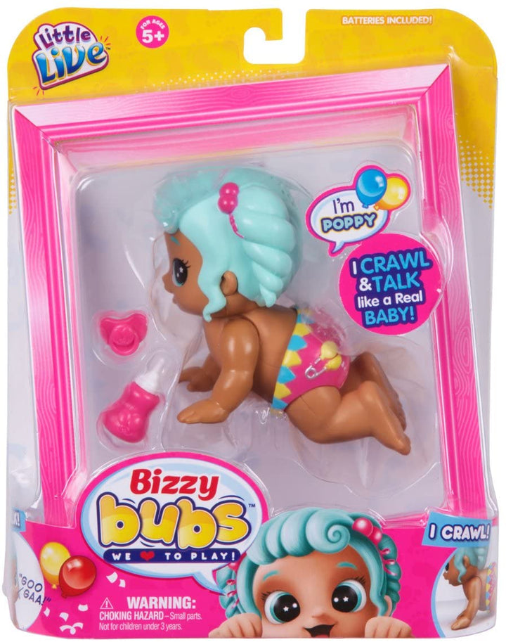 Little Live Bizzy Bubs 28471 Krabbeln Baby Poppy Doll