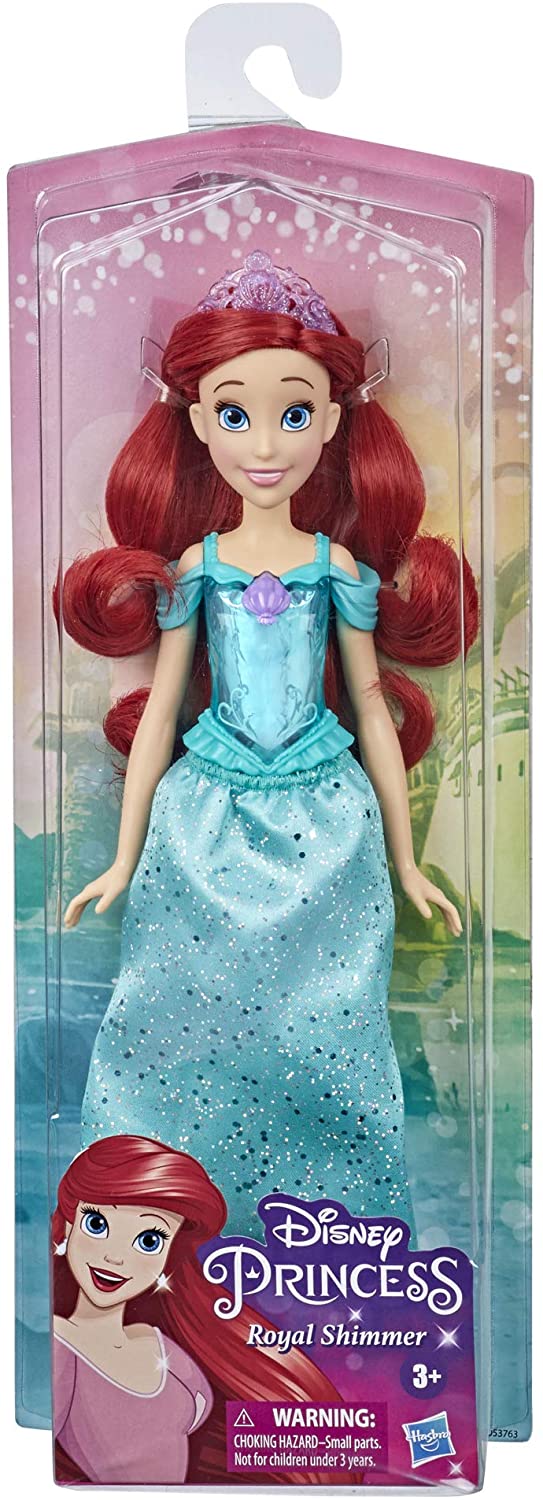 Disney Princess Royal Shimmer Ariel Puppe, Modepuppe mit Rock und Accessoires, Spielzeug für Kinder ab 3 Jahren F0895