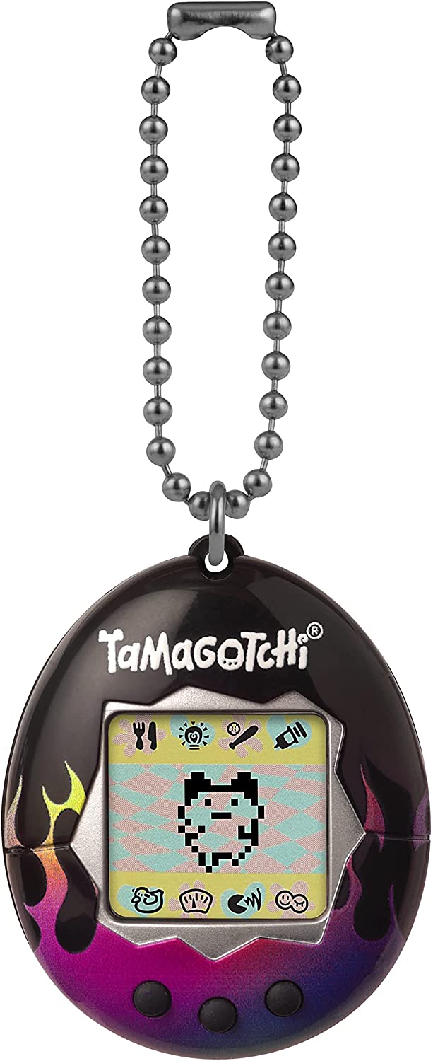 Tamagotchi 42885NBNP Original Flames – Füttern, Pflegen, Pflegen – virtuelles Haustier mit Kette