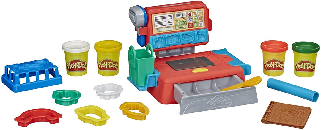 Play-Doh registratore di cassa giocattolo per bambini dai 3 anni in su con suoni divertenti, accessori per alimenti da gioco