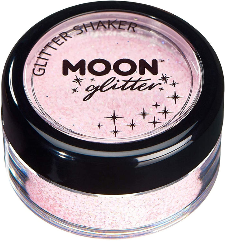 Pastell-Glitzerstreuer von Moon Glitter – Babyrosa – kosmetischer Festival-Make-up-Glitzer für Gesicht, Körper, Nägel, Haare, Lippen – 5 g