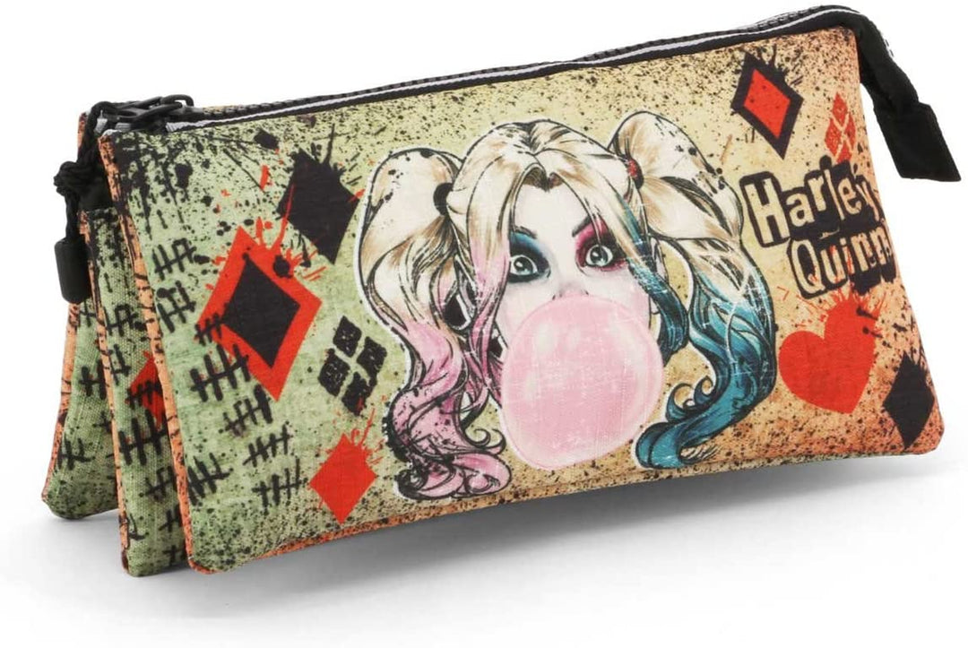 Karactermania Harley Quinn Mad Love-Triple HS Pencil Cases, 24 cm, Beige