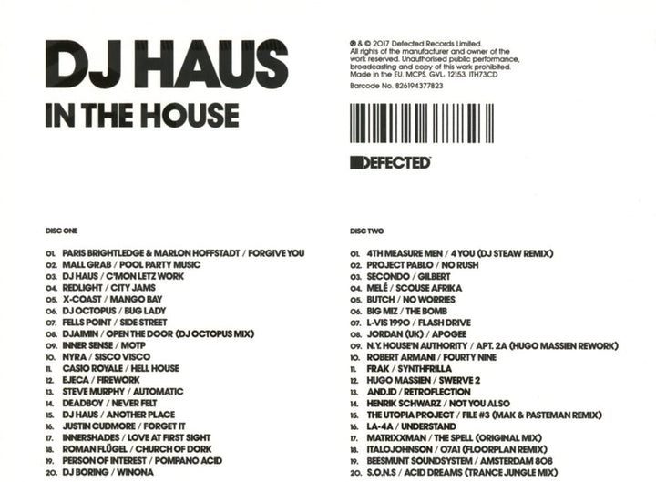 DJ Haus - Defected présente DJ Haus In The House