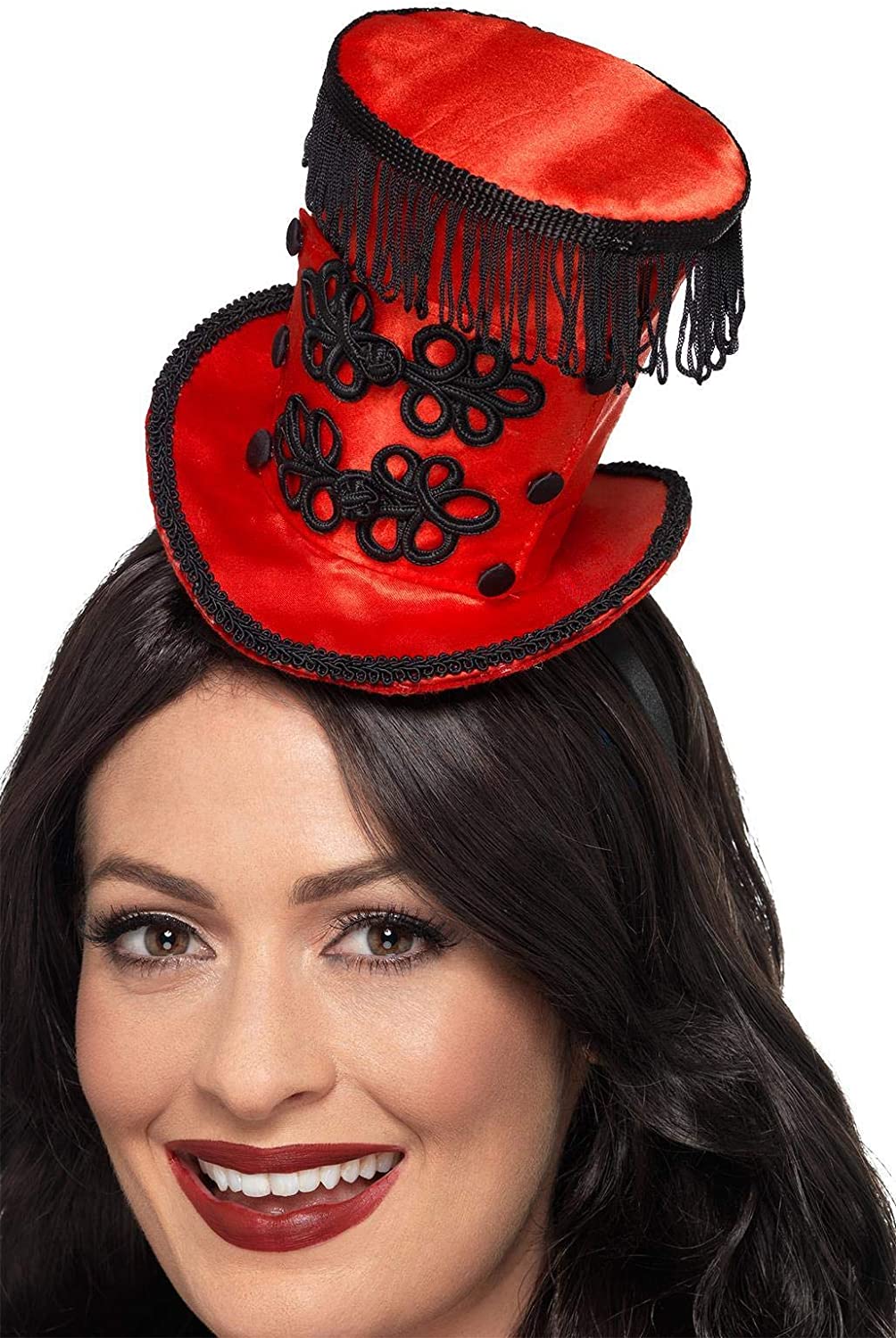 Smiffys 48882 Ring Master Mini Hat, Women, Red