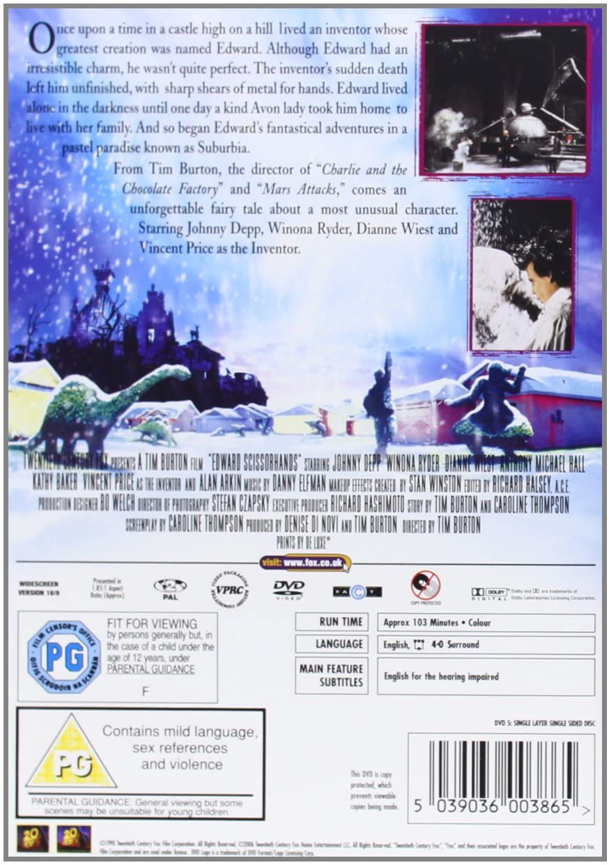 Edward Scissorhands [Fantasy] [1991] [DVD]