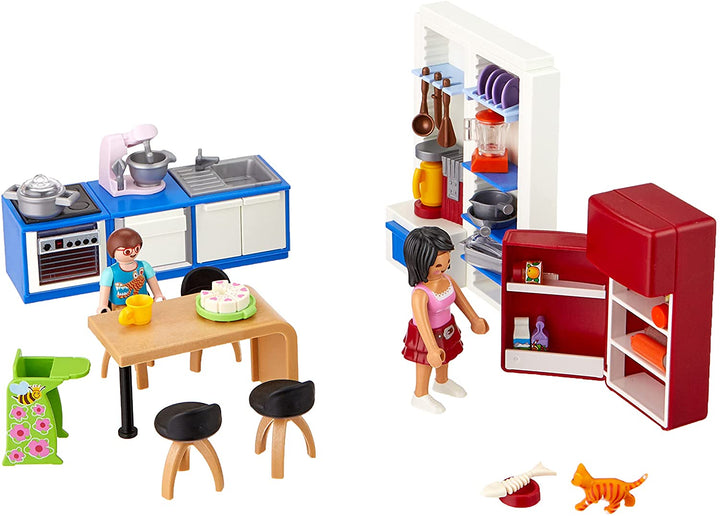 PLAYMOBIL Dollhouse 70206 Family Kitchen, for Children Ages 4+