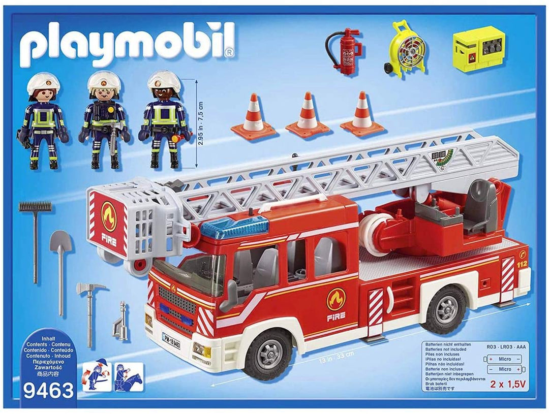Playmobil City Action 9463 Fire Ladder Unit with lights, sounds and water pump, for Children Ages 4+