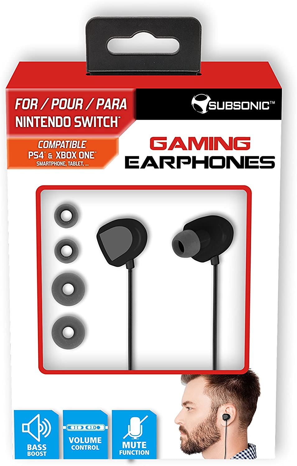 Subsonic Gaming Earphones with microphone for Nintendo Switch Gaming Earphones