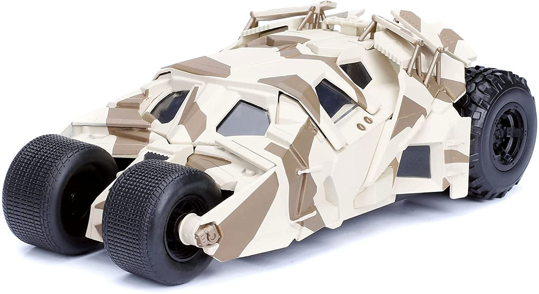 Jada Toys Tumbler Camo Batmobile Hochdetailliertes Modellauto im Maßstab 1:24 mit Batman-Figur, Cockpit und Türen zum Öffnen mit Rad