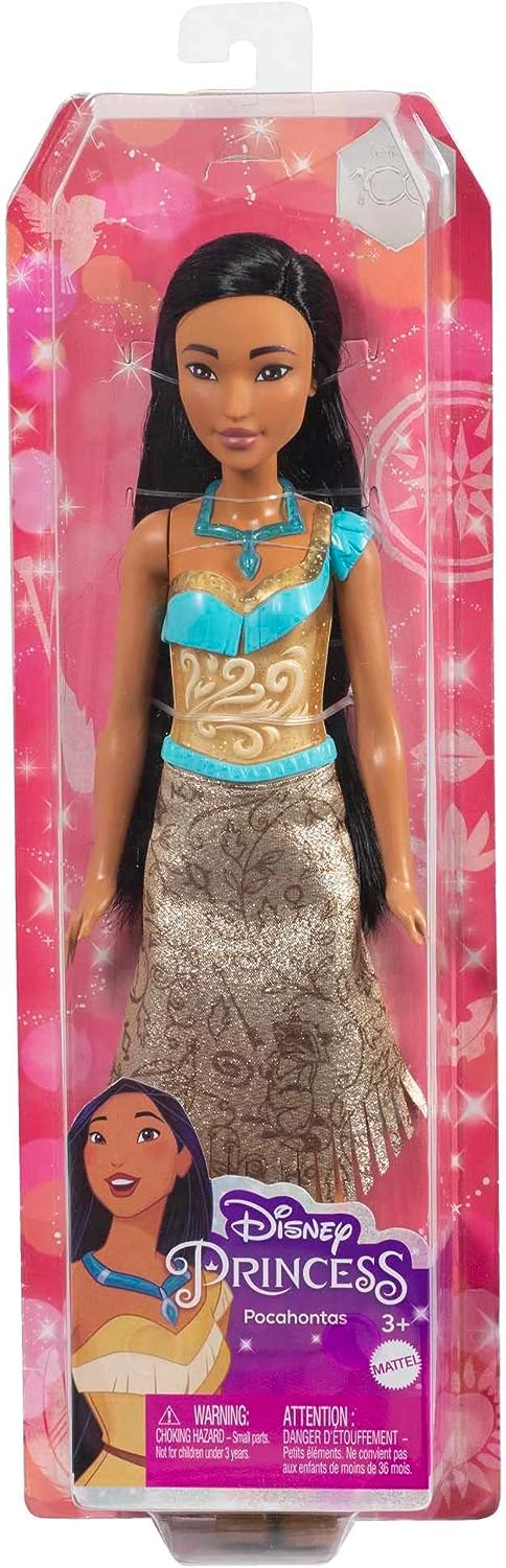 Disney Princess Toys, Pocahontas bewegliche Modepuppe mit funkelnder Kleidung und