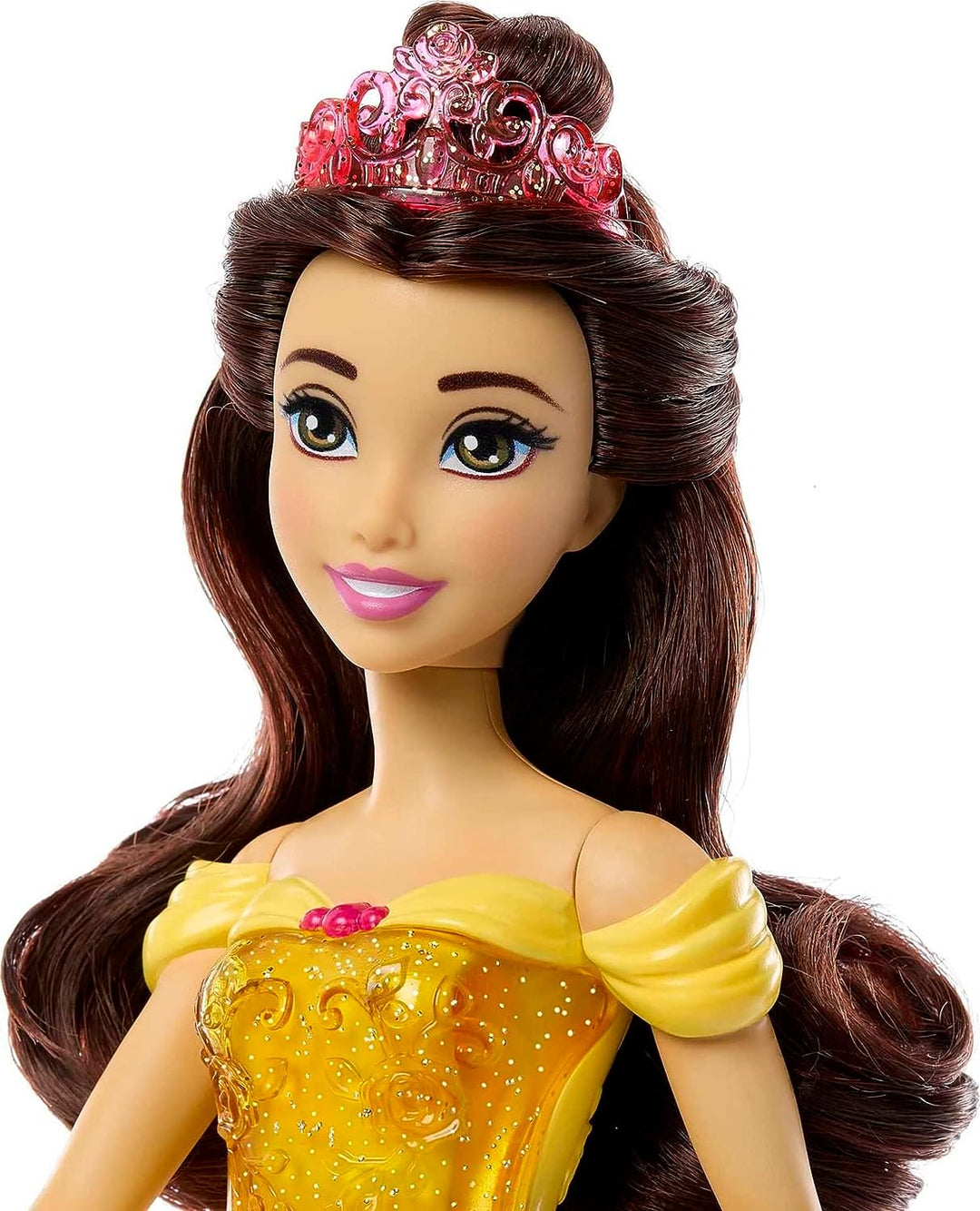 Disney Princess Toys, Belle Posable Fashion Doll with Sparkling Clothing and Accessories