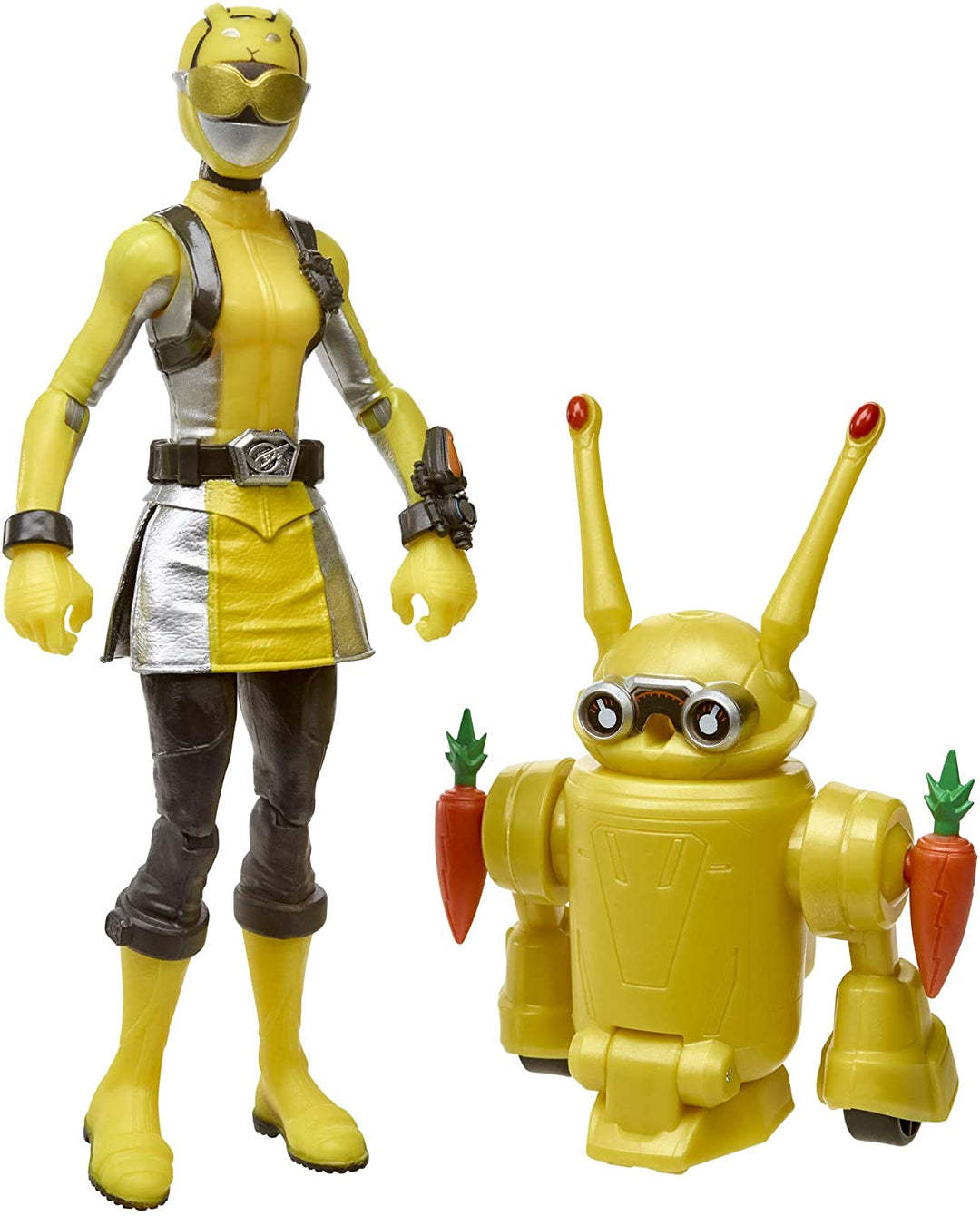 Power Rangers Beast Morphers Yellow Ranger and Morphin Jax Beast Bot 15-cm Action Figure 2-Pack Toys Inspired by the TV Programme