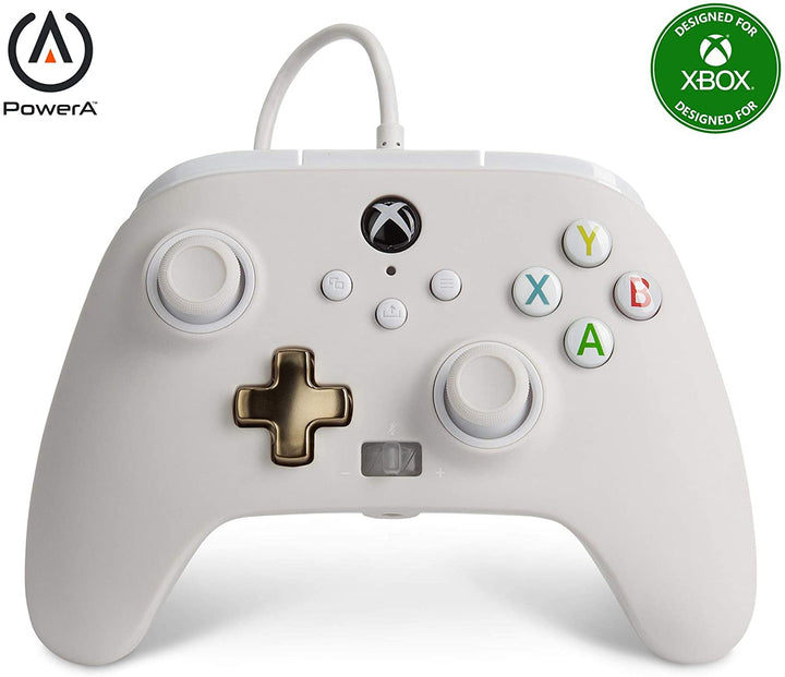 PowerA Enhanced Wired Controller für Xbox – Mist, Weiß, Gamepad, kabelgebundener Videoga