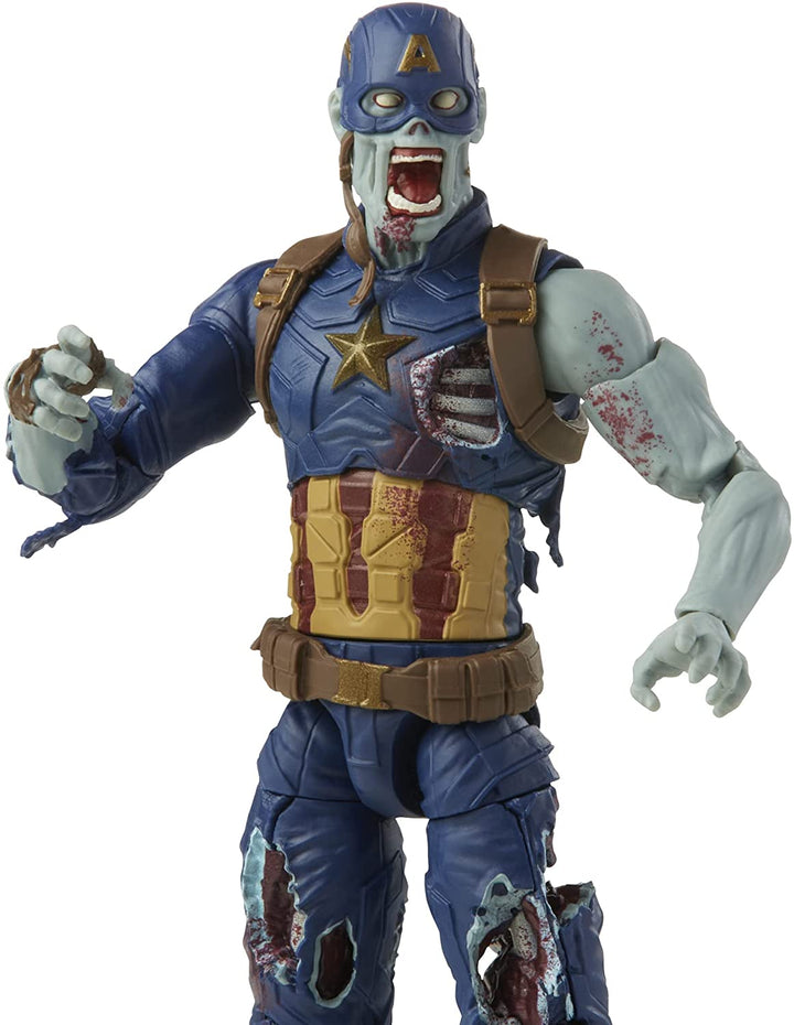 Marvel Legends Series 6-Zoll-Actionfigur Spielzeug Zombie Captain America, Premium-Design, 1 Figur und 1 Zubehör mehrfarbig, F0330
