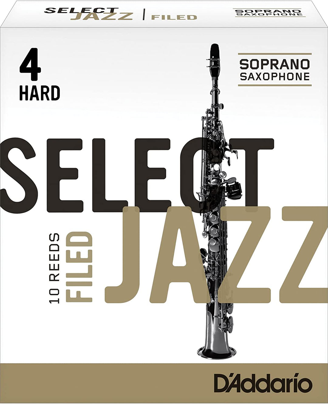 Rico Filed Hard 4 Strength Select Jazz-Blätter für Sopransaxophon (10er-Pack)