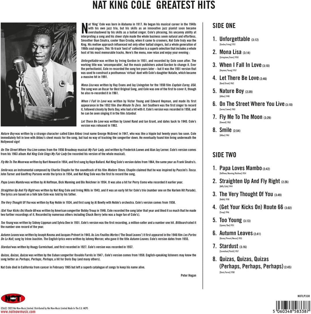 Nat King Cole - Greatest Hits (180g Blue Vinyl LP) [VINYL]
