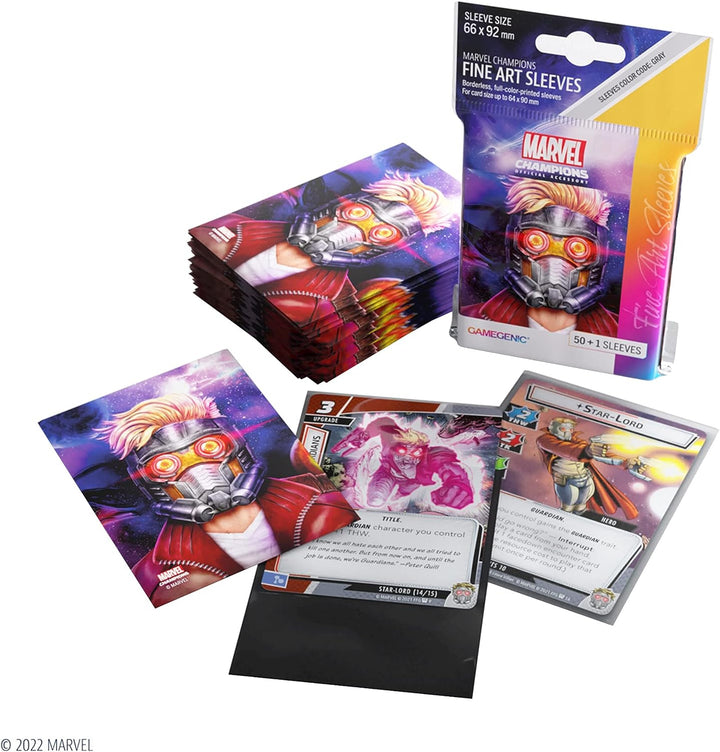 Gamegenic Marvel Champions The Card Game Offizielles Star-Lord Fine Art Sleeves Pac