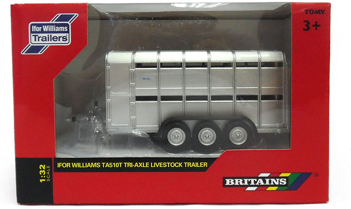 Britains 1:32 Ifor Williams Livestock Trailer, Collectable Toy Farm Accessory for Children, Farm Set Accessory Compatible with 1:32 Scale Farm Animals, Suitable for Collectors & Children from 3 Years