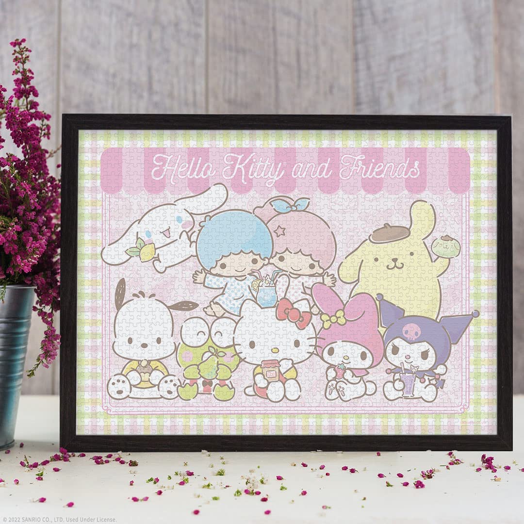 Hello Kitty® and Friends My Favorite Flavour 1000-teiliges Puzzle | Sammelpuzzle-Kunstwerk mit Hello Kitty, Cinnamoroll, Keroppi | Offiziell lizenziertes Hello Kitty Puzzle und Merchandise