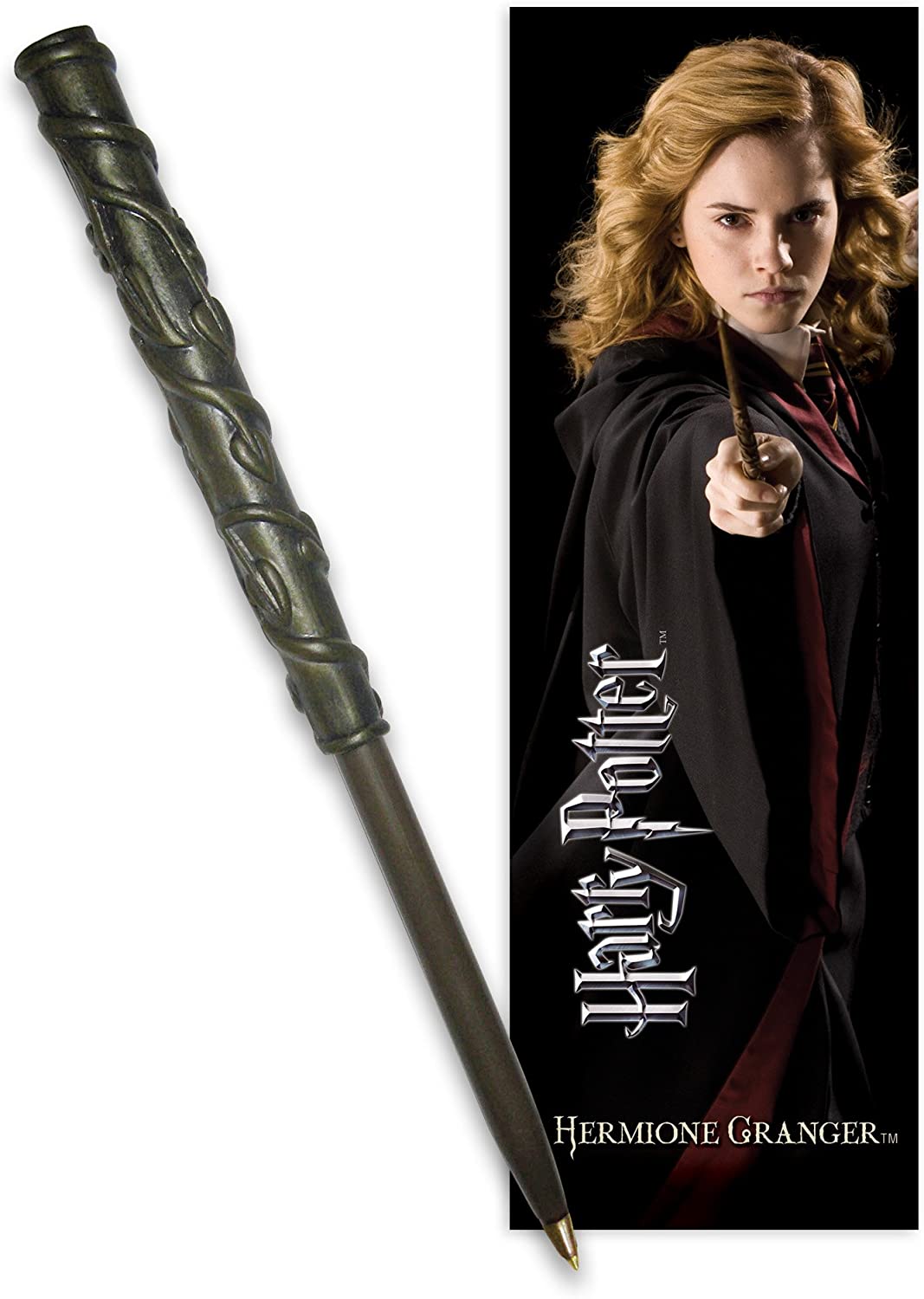 The Noble Collection Harry Potter Hermione Granger Wand Pen et marque-page 9 po (23 cm) Pack de papeterie