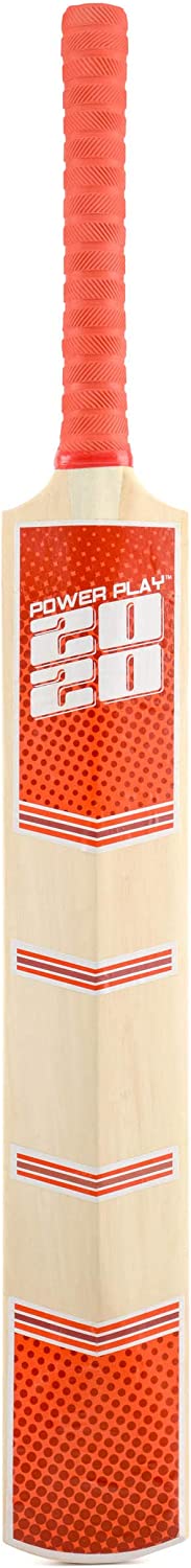 PowerPlay BG889 Deluxe Cricket Set with Cricket Bat, Ball, 4 Stumps, Bails and Bag, Size 5 Bat, red