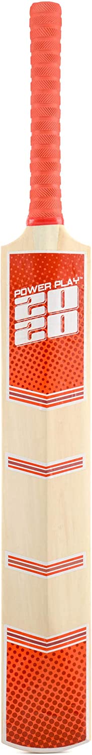 PowerPlay BG889 Deluxe Cricket-Set mit Cricketschläger, Ball, 4 Stümpfen, Bügeln und Tasche, Schläger der Größe 5, rot