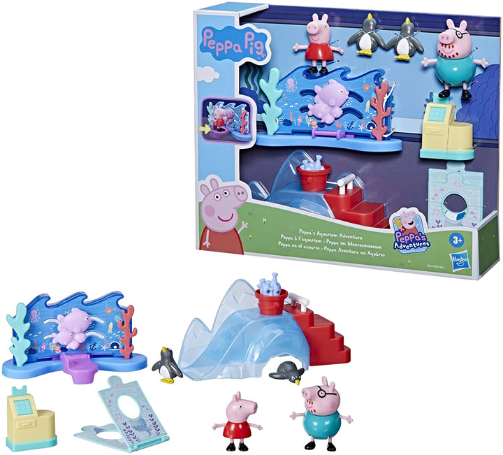 Peppa Pig F44115X0 Hasbro Aquarium Peppy, Preschool Playset, Includes 4 Action F