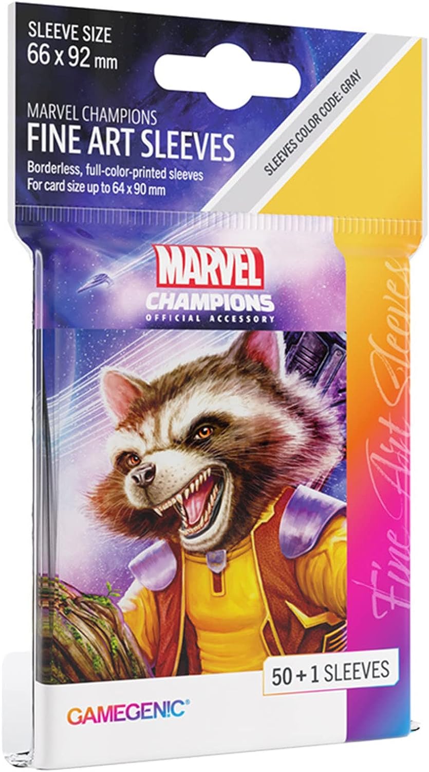 Gamegenic Marvel Champions The Card Game Official Rocket Racoon Fine Art Sleeves