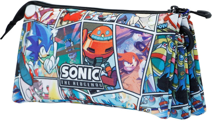 Sega-Sonic Comic-Triple HS Federmäppchen, mehrfarbig