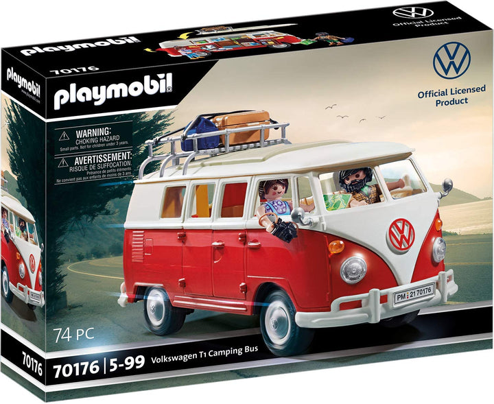 Playmobil 70176 Volkswagen Bus da campeggio T1, per bambini dai 5 anni in su