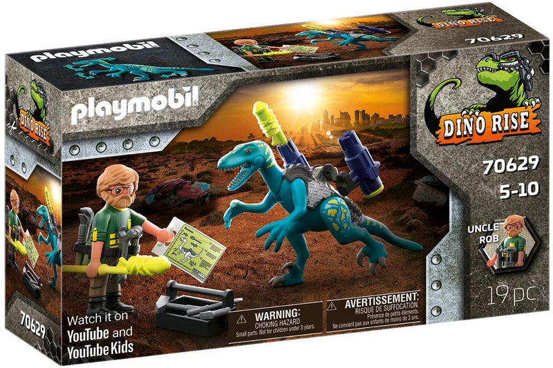 Playmobil 70629 Deinonychus, Ready for Battle Playset with Uncle Rob Character