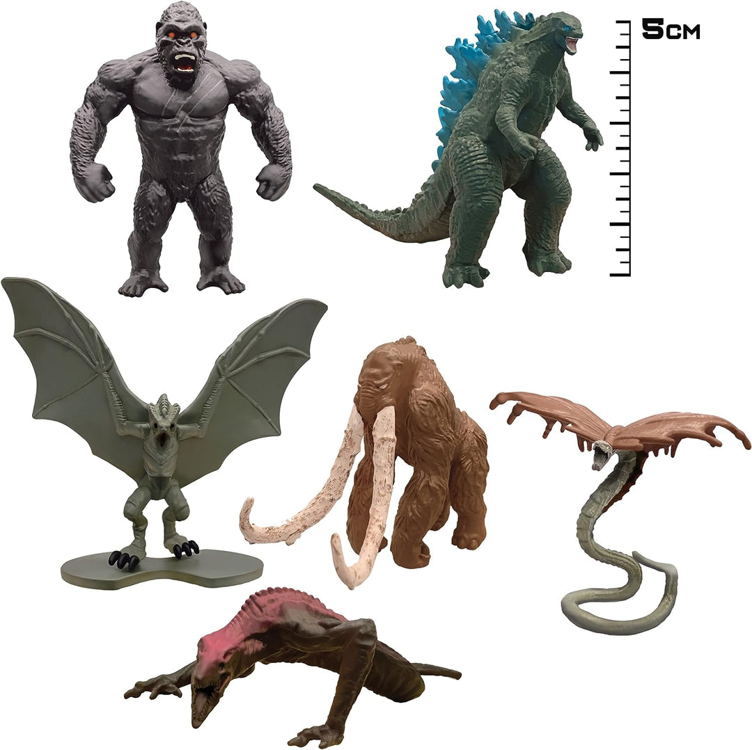 MonsterVerse MNG09000 Godzilla vs Kong 2" Mini Monster 6 Pack, Multi Coloured