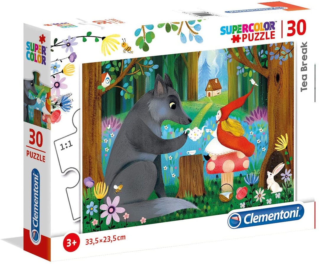 Clementoni - 20252 - Supercolor Puzzle - Teepause - 30 Teile - Hergestellt in Italien