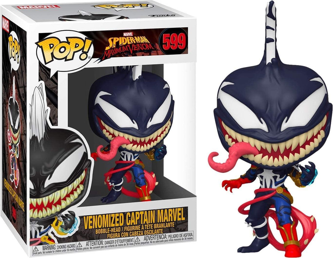 Marvel Spiderman Maximum Venom Venomized Captain Marvel Funko 46456 Pop! Vinyl #599 - Yachew