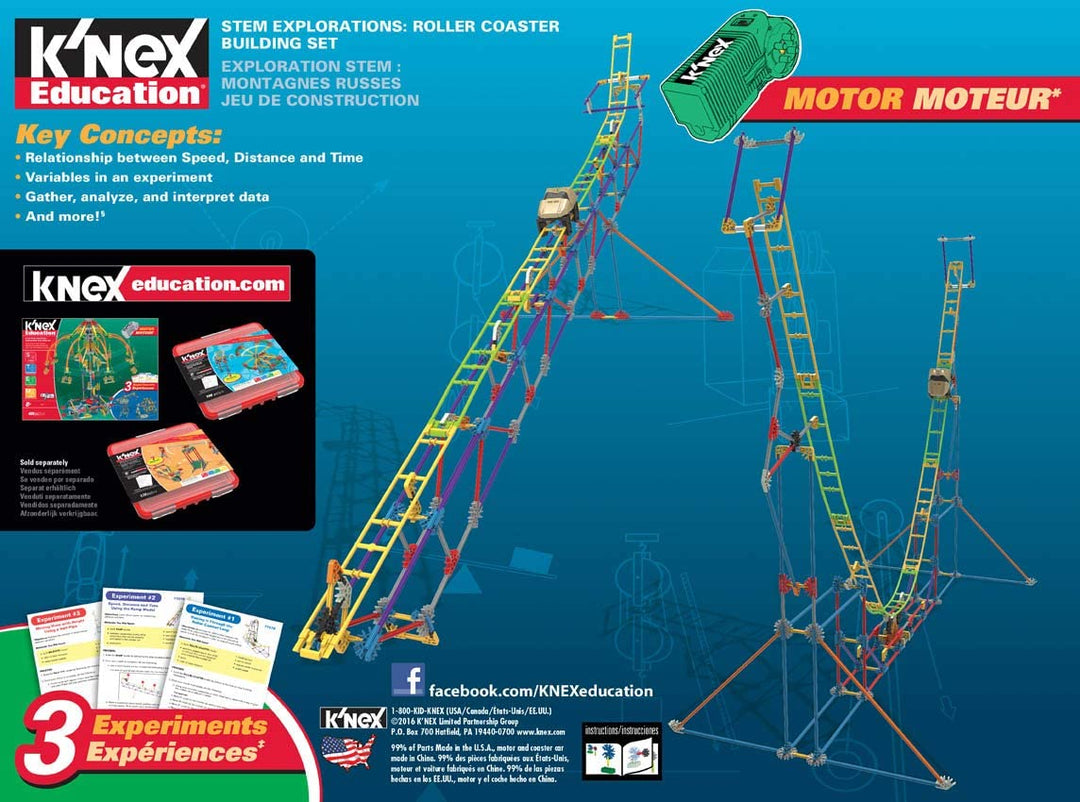 K'Nex 77077 STEM Explorations Roller Coaster Building Set for Ages 8+ Construction Education Toy, 546 Pieces