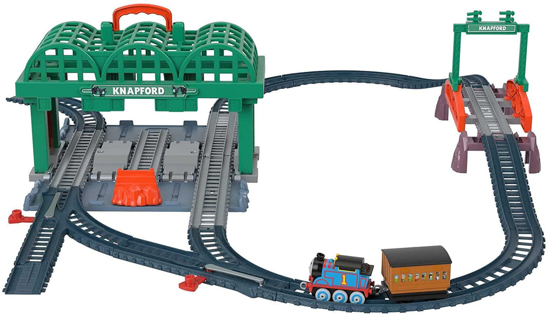 Fisher-Price Thomas & Friends Knapford Station Train Set track with 2 in 1 plays