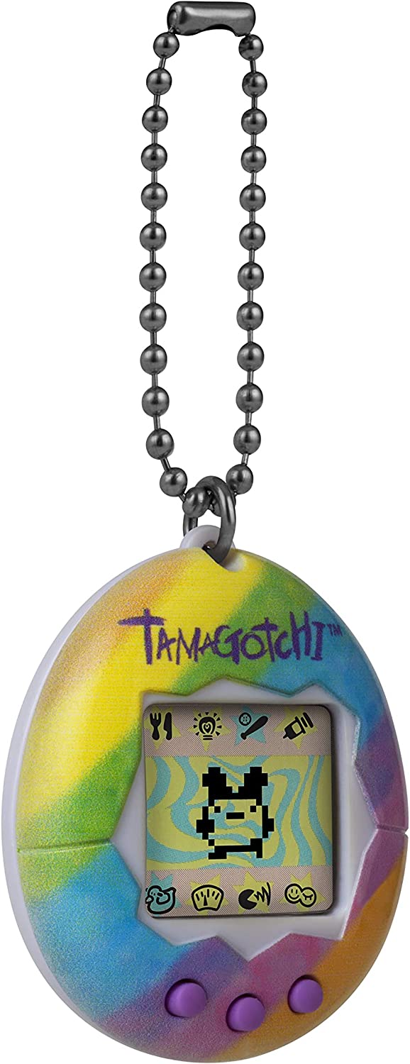 TAMAGOTCHI Original Bandai Spring Stripes Muschel mit Kette – Das ursprüngliche virtuelle Haustier