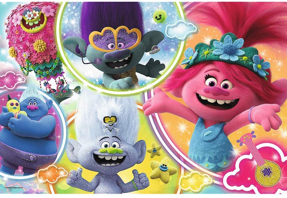 Trefl Jigsaw Puzzle, The Music World of Trolls, 24 Maxi Pieces, Universal Trolls World Tour