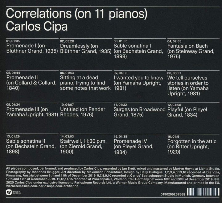 Carlos Cipa – Korrelationen (auf 11 Klavieren) [Audio-CD]