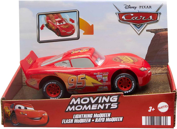 Disney und Pixar Cars Spielzeugautos und -lastwagen, Moving Moments Lightning McQueen-Fahrzeug